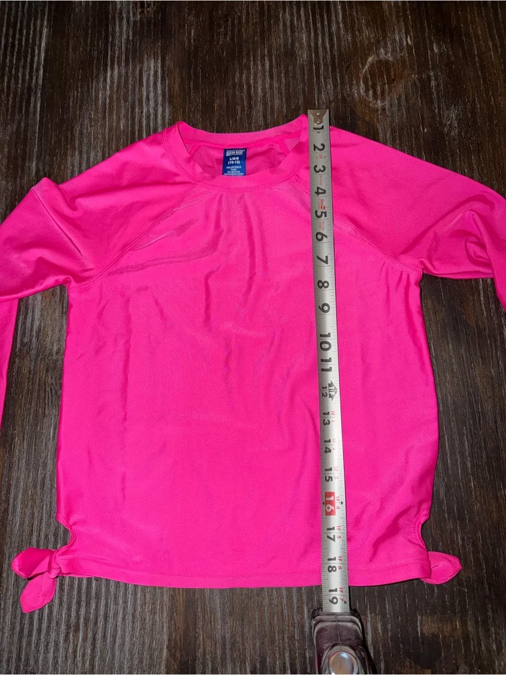 Ocean Gear Girl’s Hot Pink Swim/Rashguard Top with side ties L NWOT